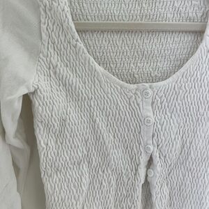 Cropped White Cardigan - size 4